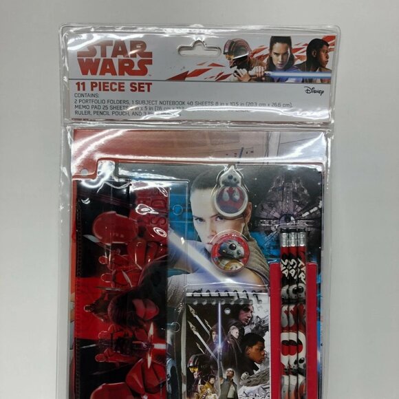 Star Wars Stationery 11 Piece Set - Pencils, Ruler, Eraser, Notebook, Memo Pad - Picture 1 of 5